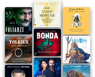 Zdjęcie przedstawiające okładki audiobooków