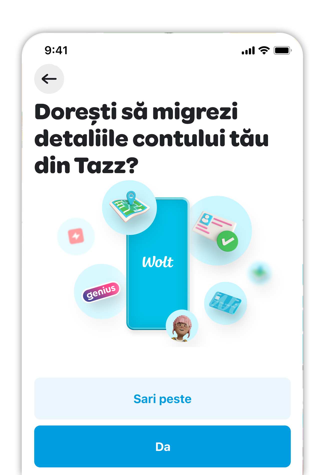 Dorești să migrezi detaliile contului tău din Tazz?