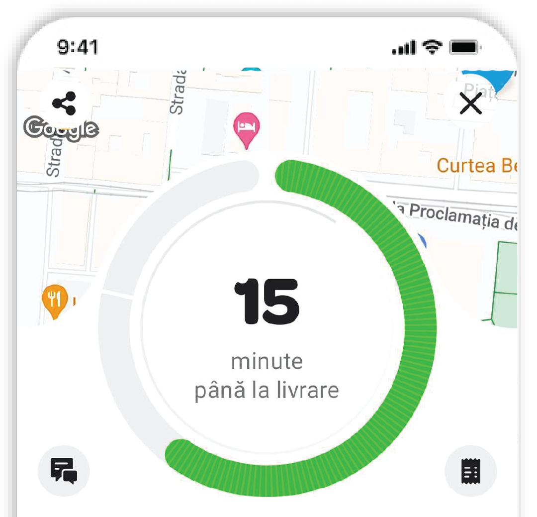 15 minute până la livrare