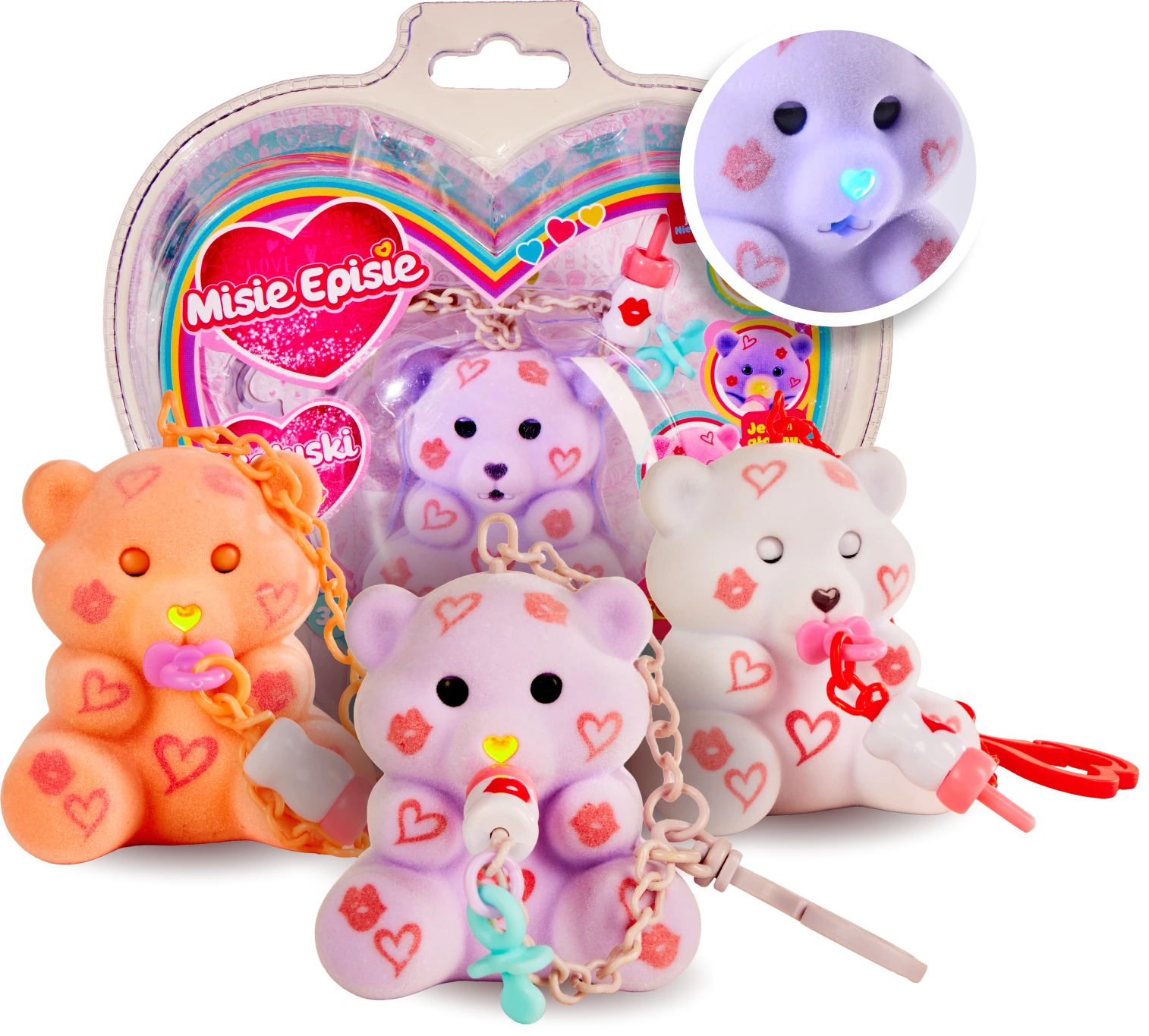 Zestaw trzech interaktywnych misiów w różnych kolorach