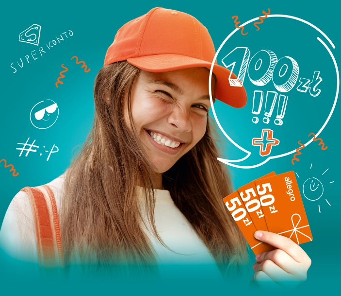 grafika z uśmiechniętą nastolatką