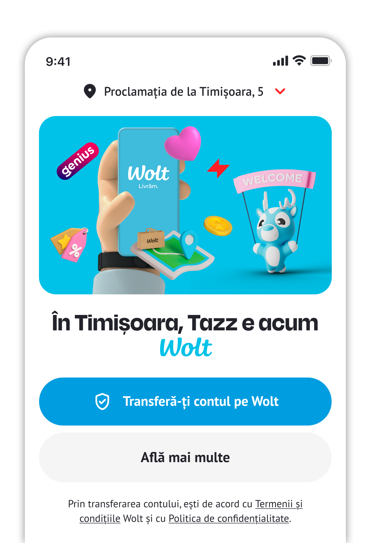 Descarcă aplicația din App Store sau Google Play