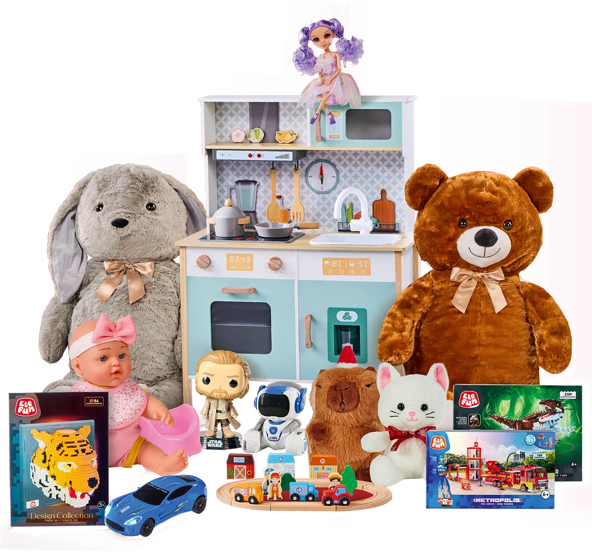 Zestaw trzech interaktywnych misi&oacute;w w r&oacute;żnych kolorach