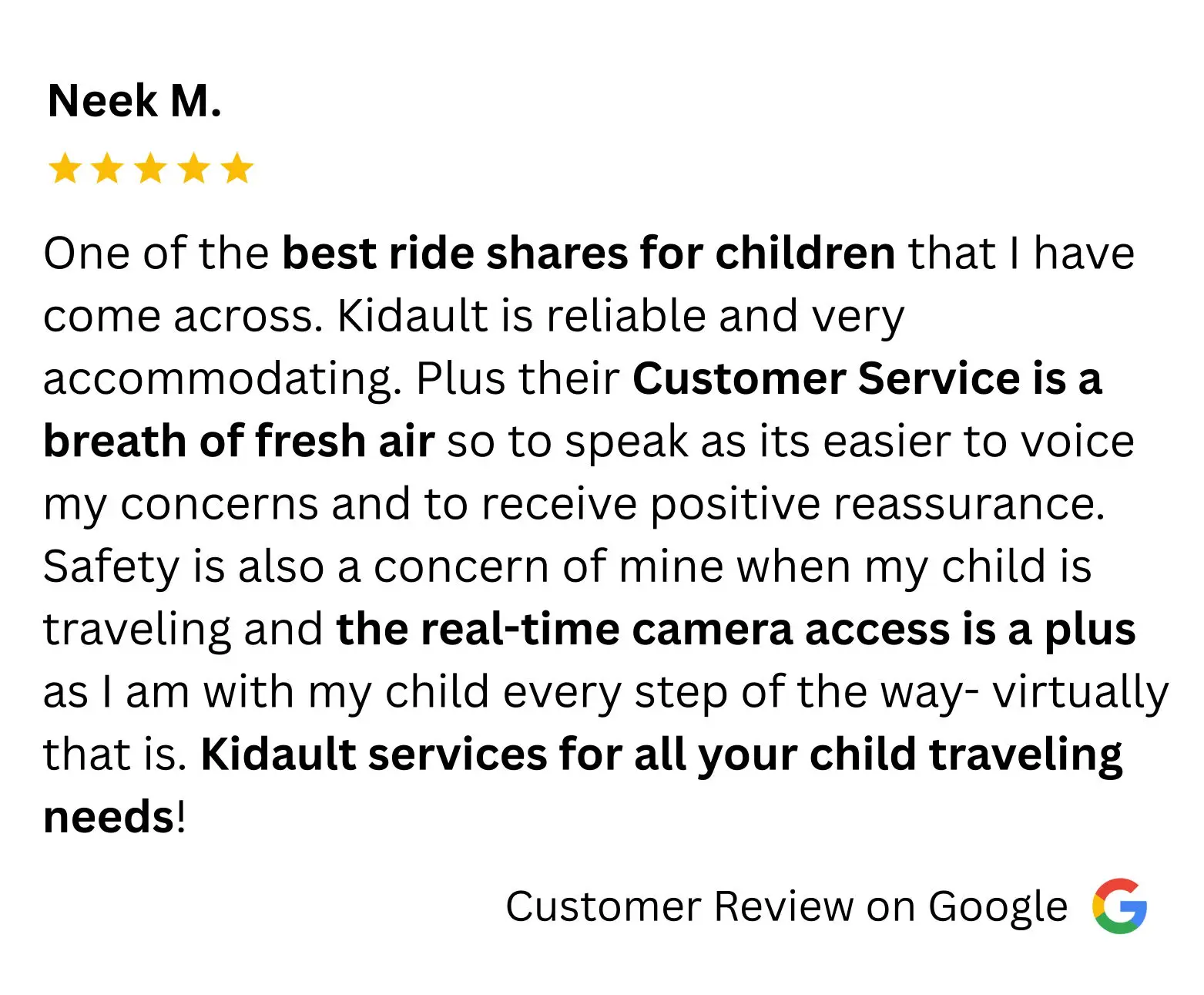 Customer review from Meek M.