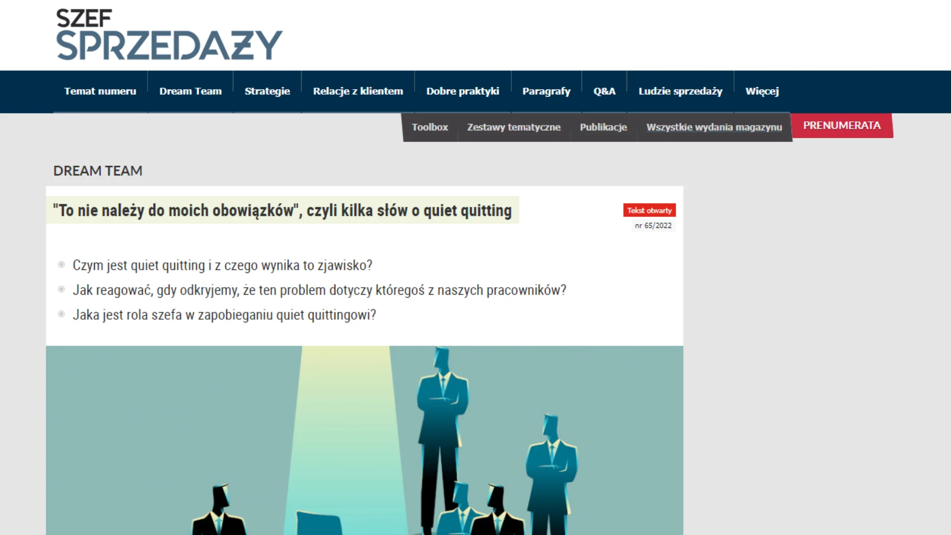 Szef Sprzedaży - "To nie należy do moich obowiązków", czyli kilka słów o quiet quitting