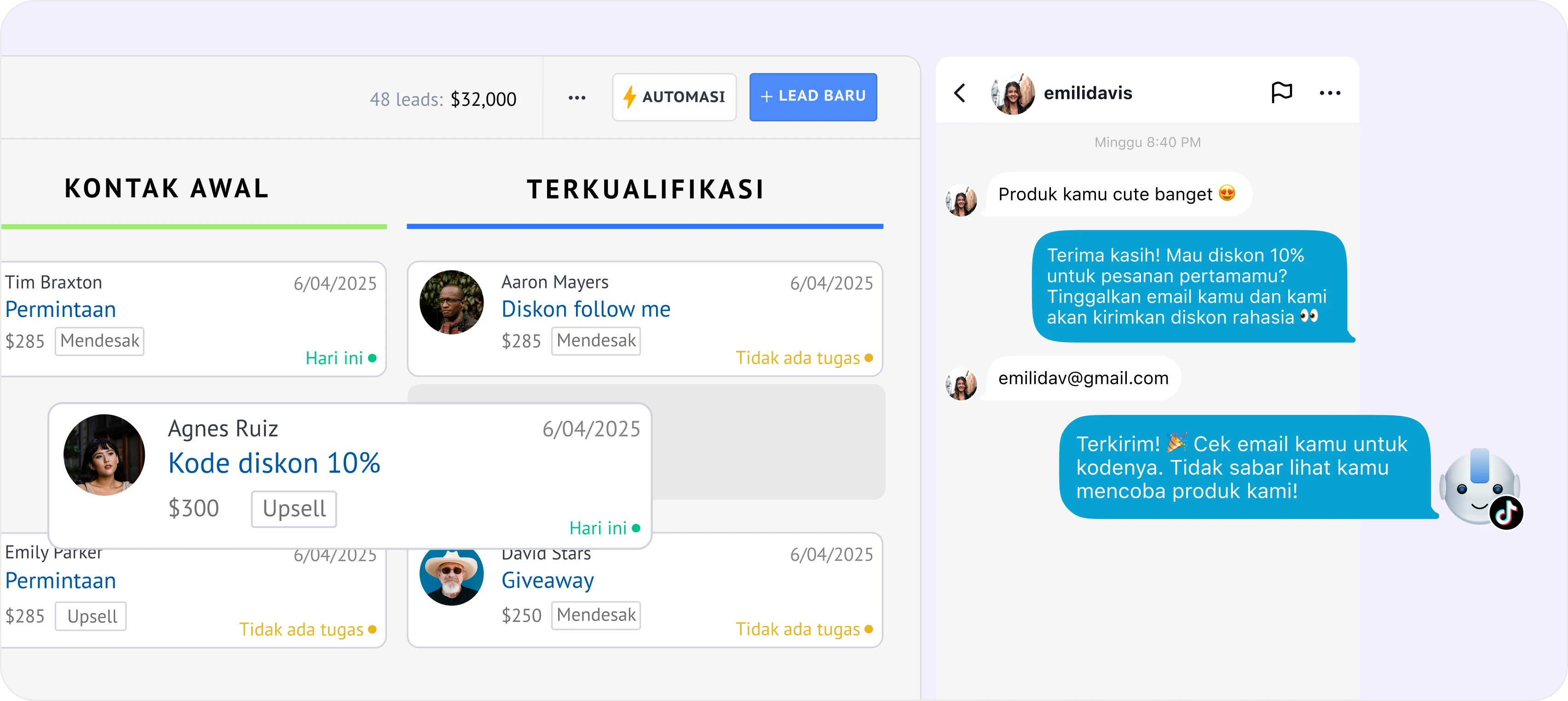 Otomatiskan TikTok