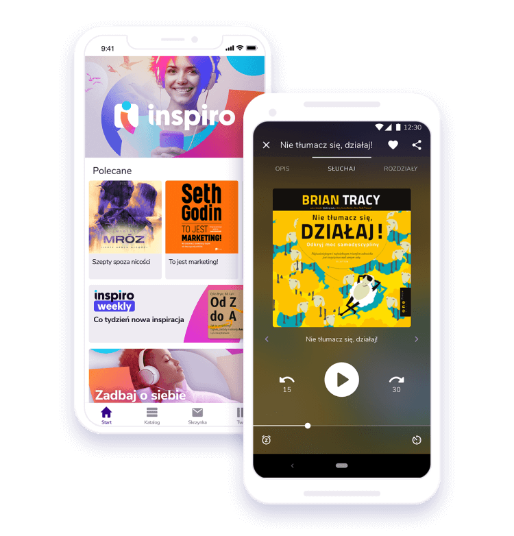 Widok aplikacji do sluchania audiobooków