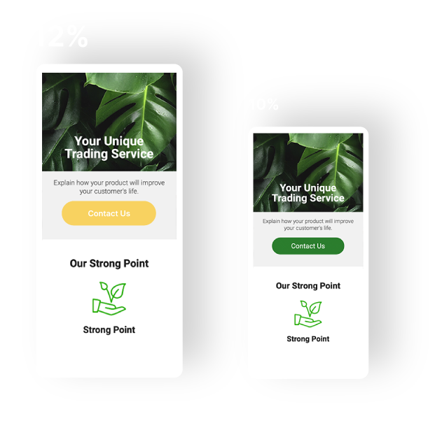 Przykład strony mobilnej podczas testu A/B