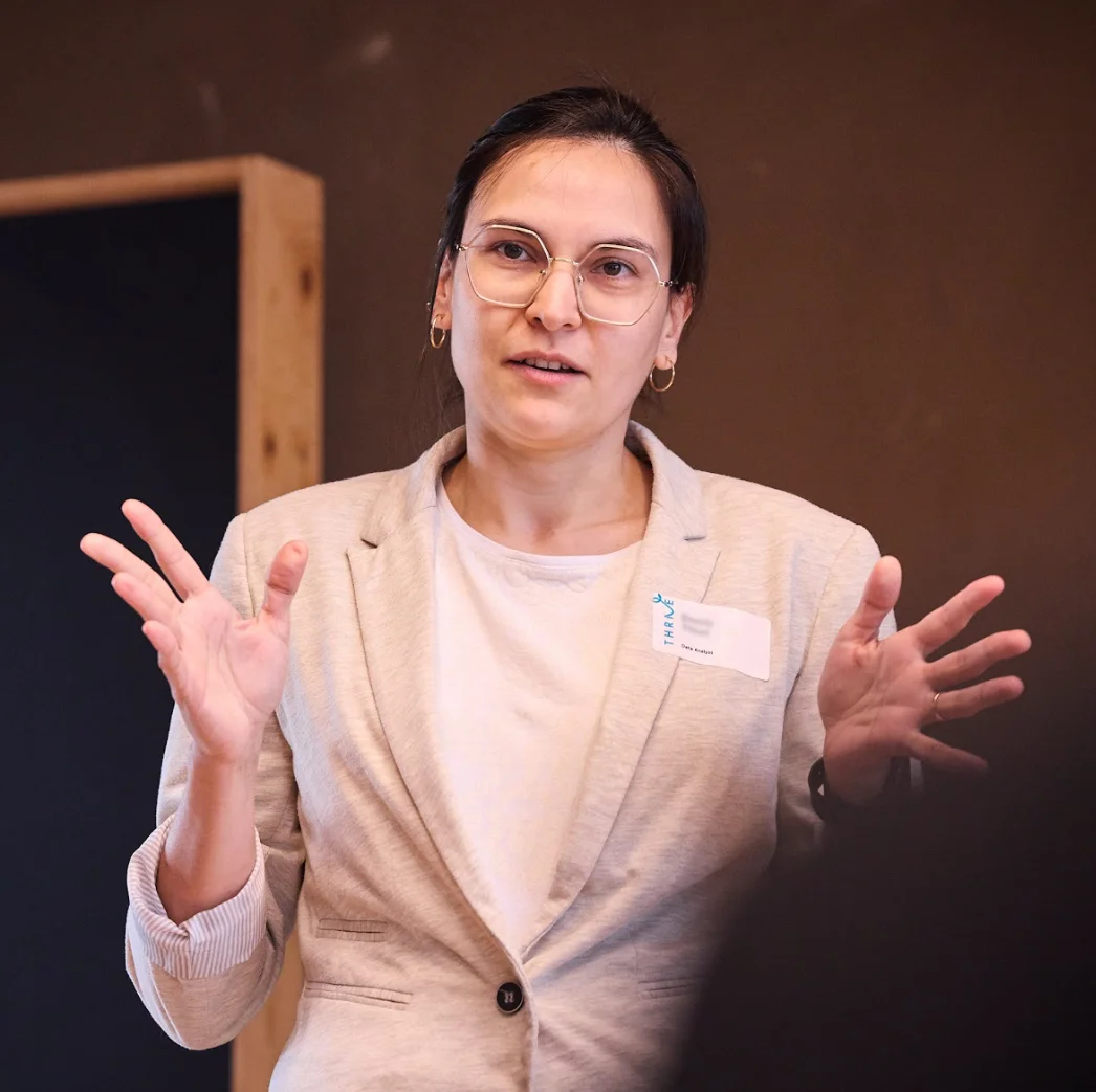 Women discussing during a panel