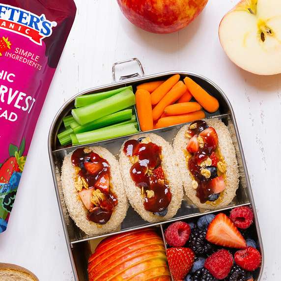 An image of Berry Harvest PB&J Tacos