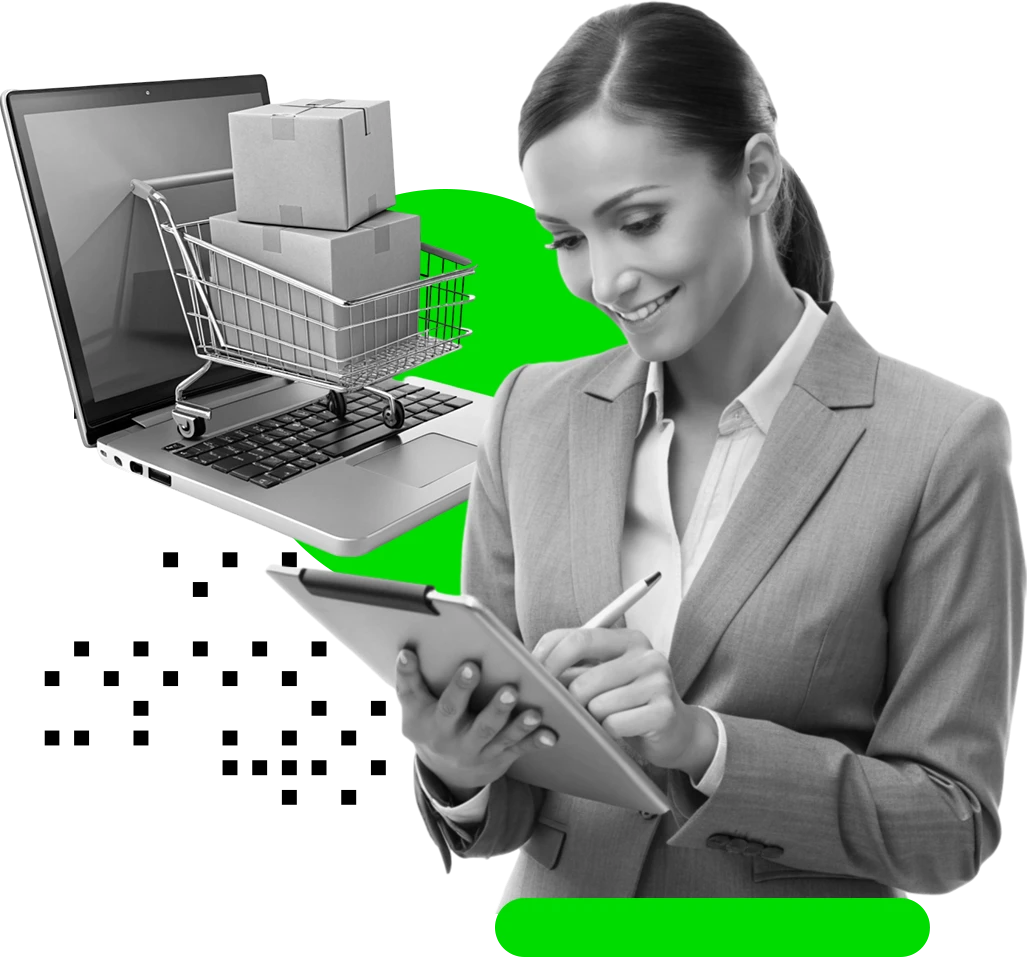 Kobieta pisze wypisuje fakturę