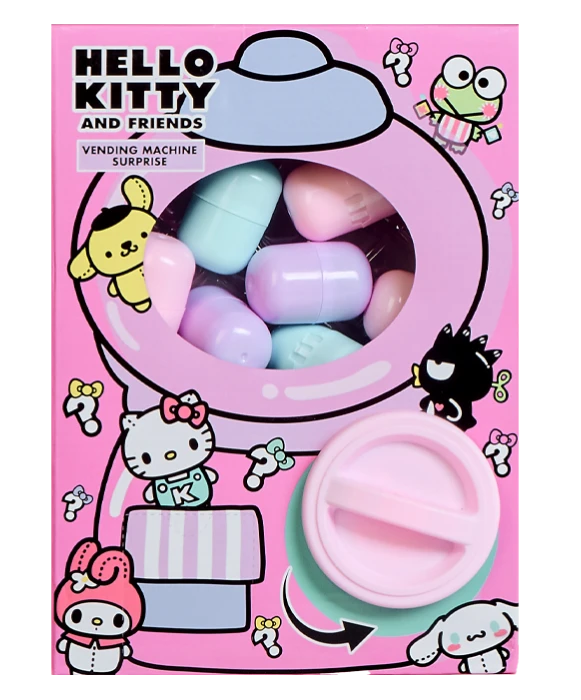 R&oacute;żowe pudełko z mini niespodziankami z motywem Hello Kitty