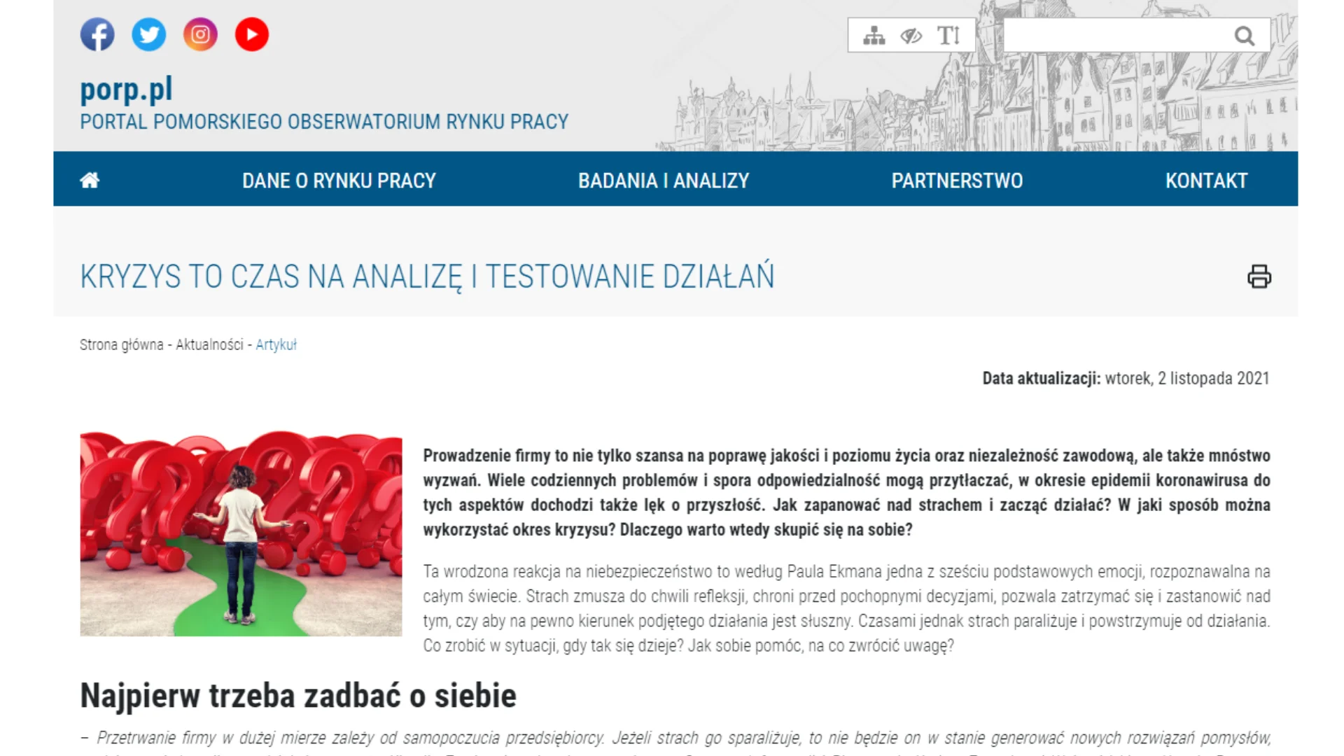 PORP - Kryzys to czas na analizę i testowanie działań