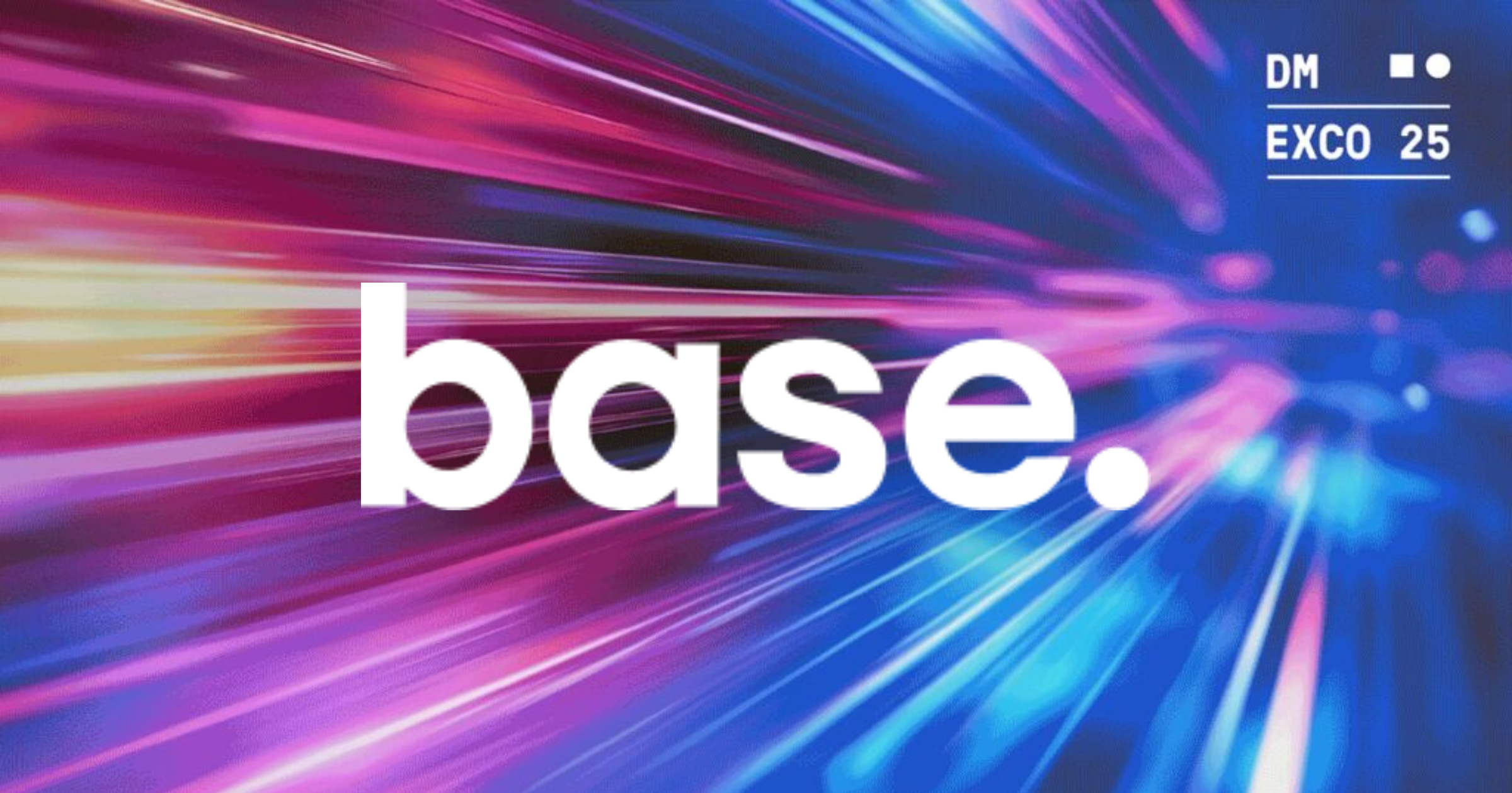 Base Logo in Kombination mit dem DMEXCO Banner