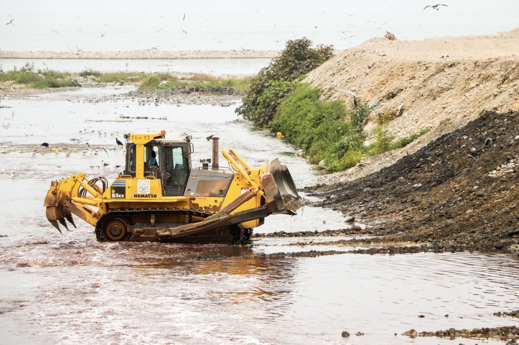 Inundación en zona agrícola