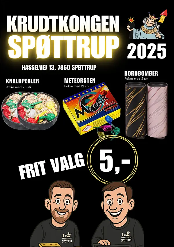 Krudtkongen Sp&oslash;ttrup fyrv&aelig;rkerikatalog 2025 2026