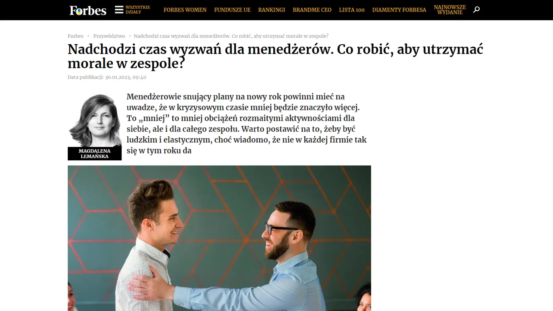 Forbes - Nadchodzi czas wyzwań dla menedżerów