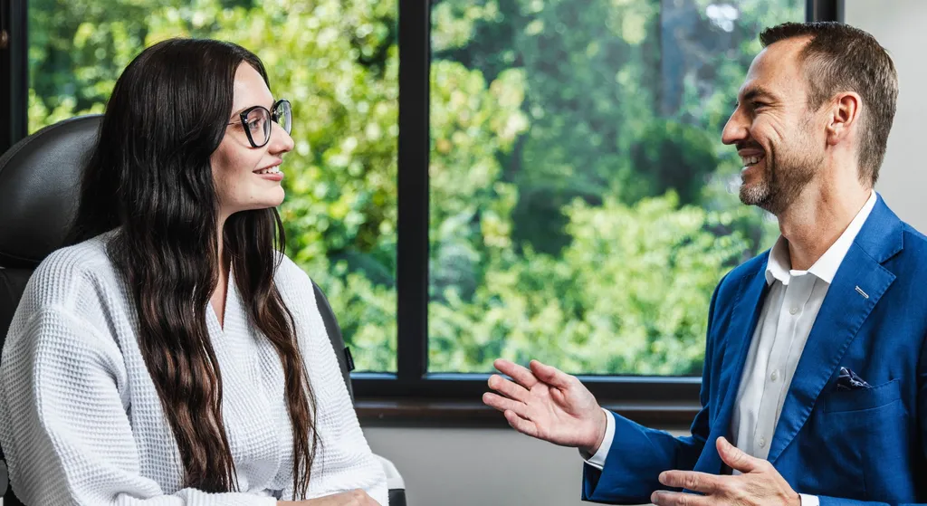 Dr. Ryan Diederich and patient