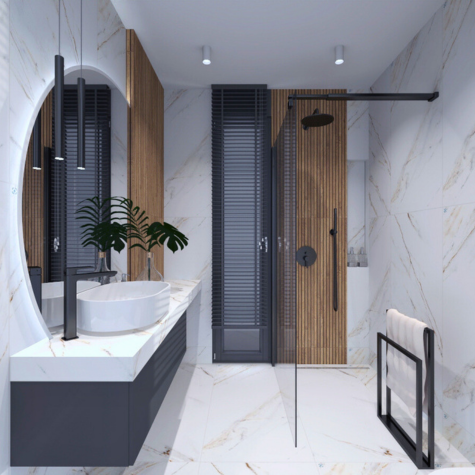 Kolekcja Toja Beige od hiszpańskiego producenta El Molino Wizualizacja i projektowanie lazienek Kraków