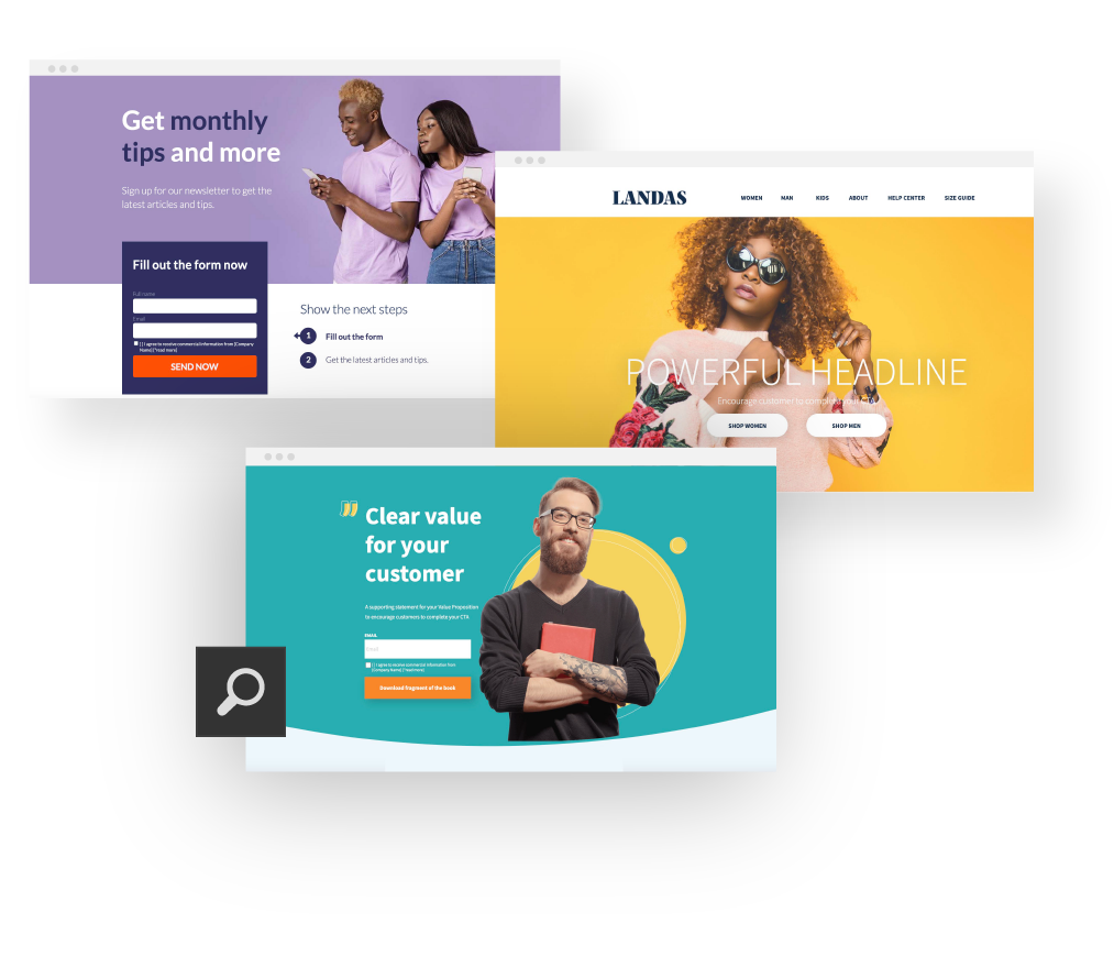 Examples of landing page templates