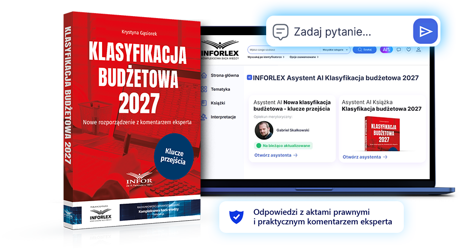 Książka i INFORLEX Asystent AI – Klasyfikacja budżetowa 2027