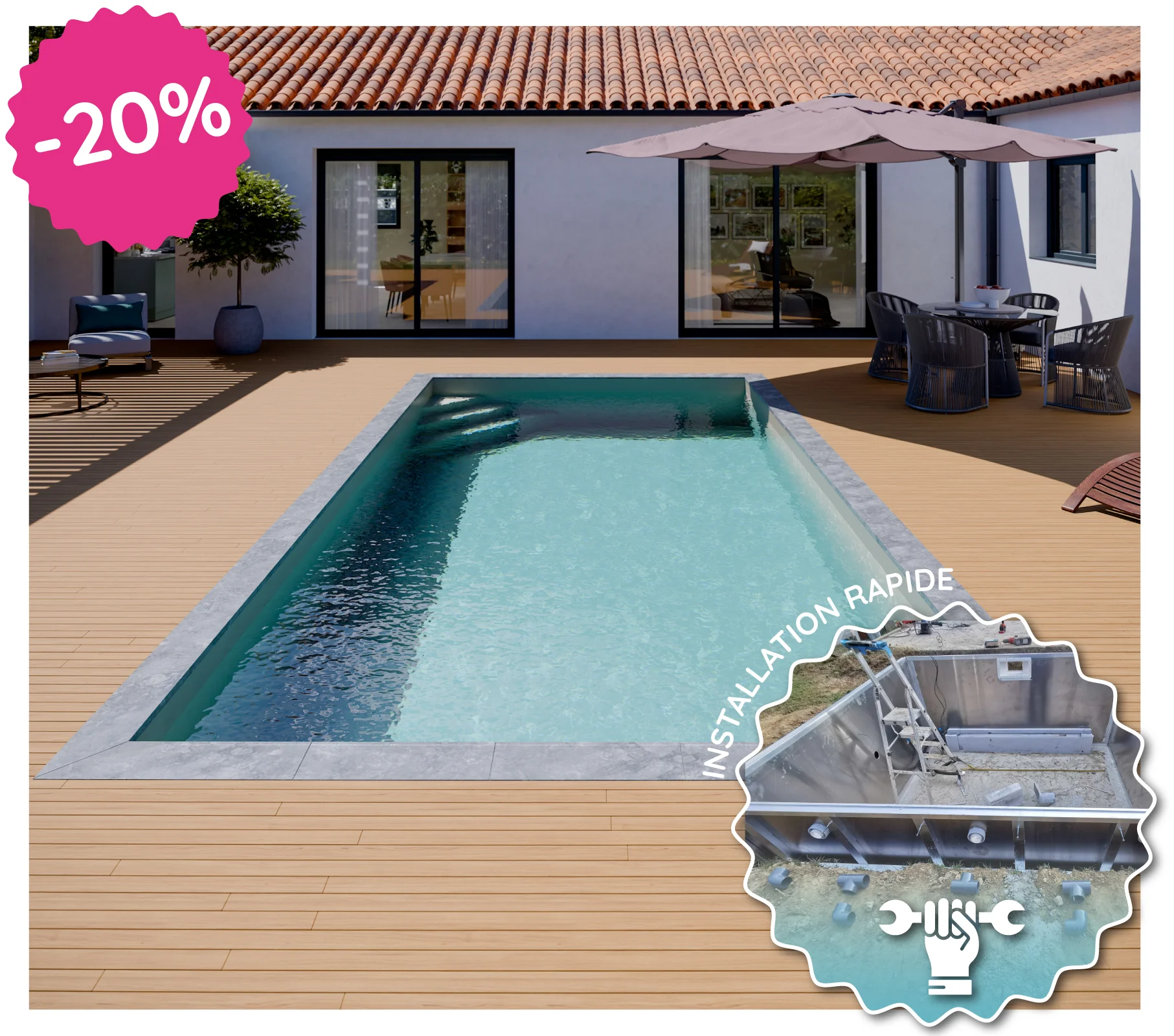 Piscine en aluminium Quickly
