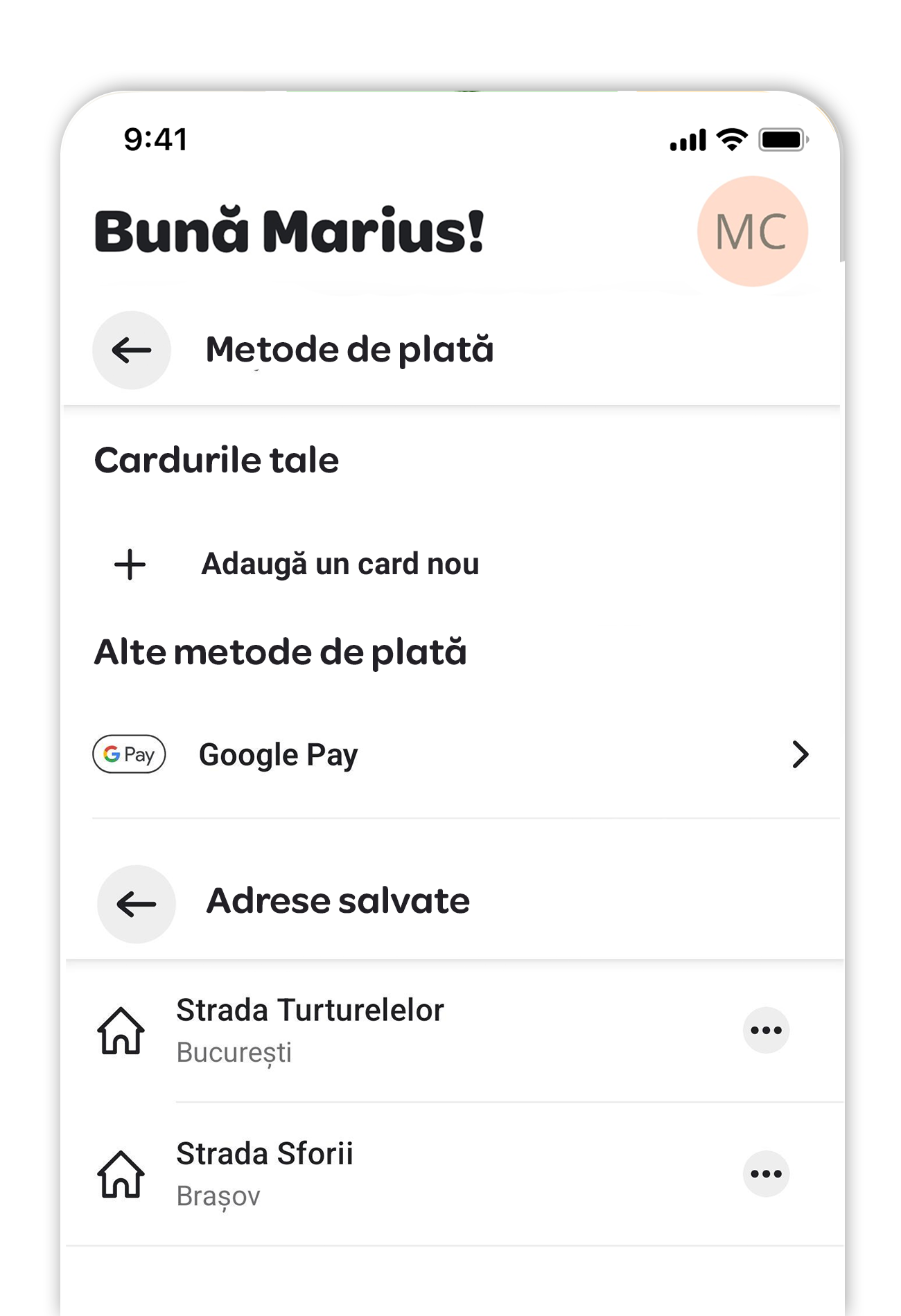 Bună Marius! Vezi datele profilului tău