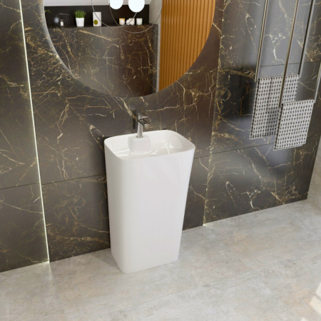 Umywalki wolnostojące – luksus i nowoczesność Umywalki wolnostojące najlepiej prezentują się w przestronnych łazienkach, gdzie mogą być w pełni wyeksponowane.