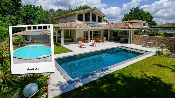piscine avant / après