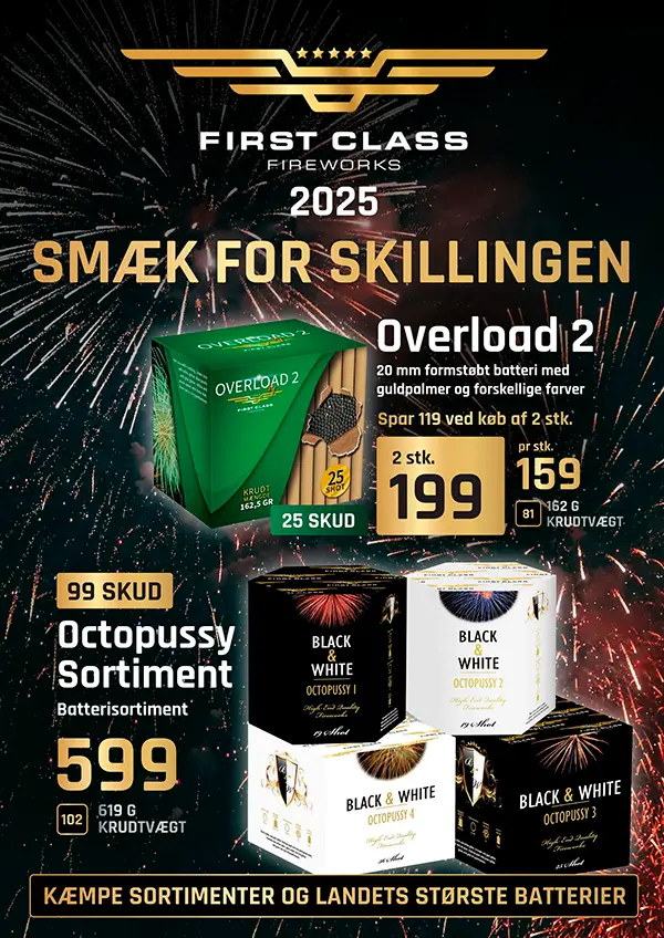 First Class Fireworks Fyrv&aelig;rkerikatalog 2025 2026