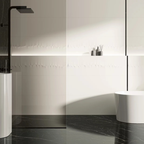 Paradyz płytki Salony Łazienek Wójcik Projekt Wnętrze jest łatwe do utrzymania w czystości dzięki wykończeniom płytek, które są odporne na wilgoć i trwałe.