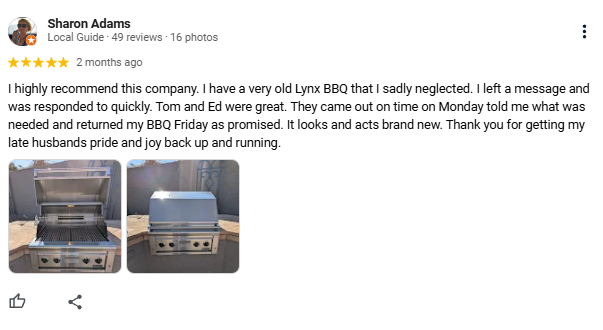 Sharon Review - Phoenix Grill Cleaning