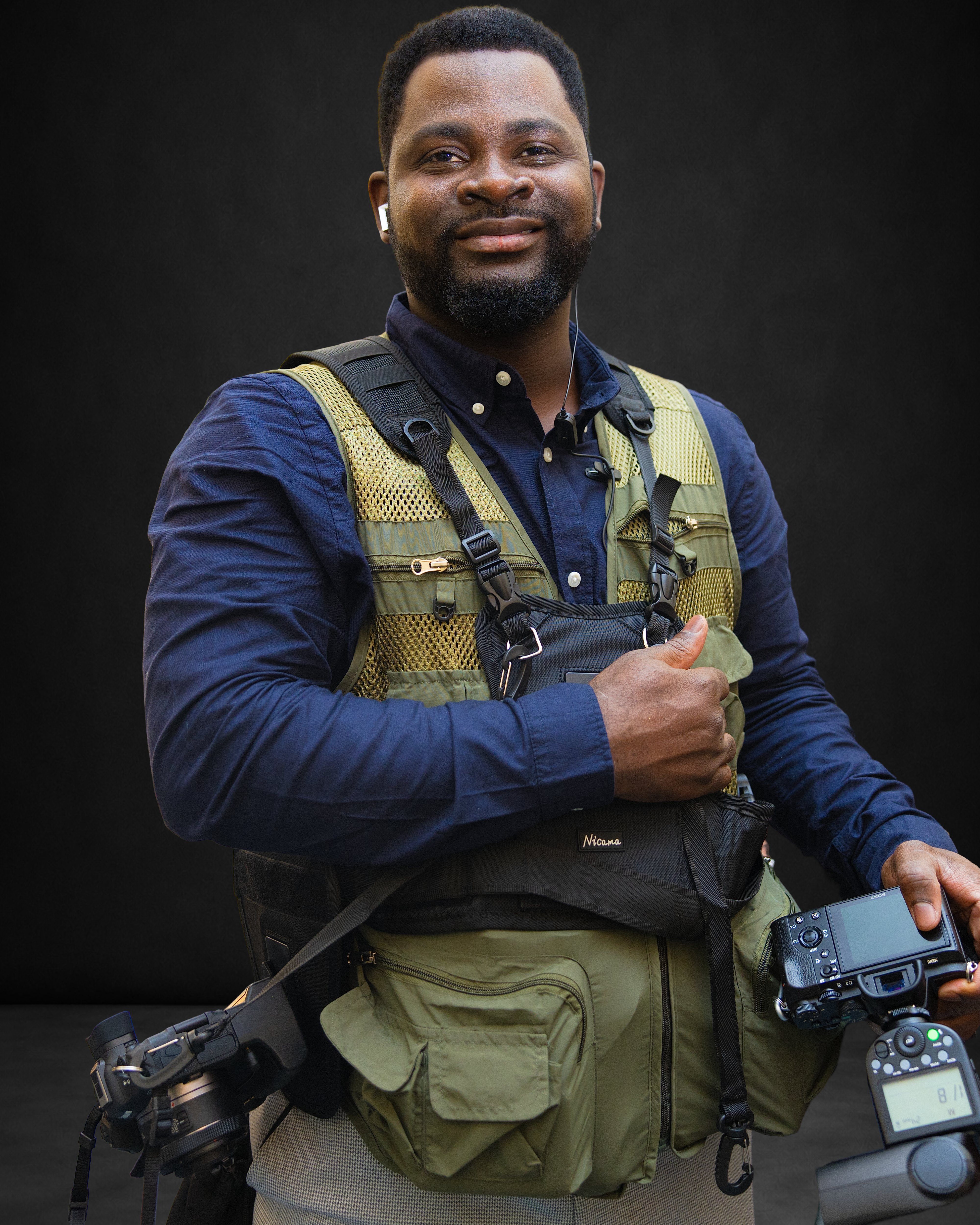 Portrait of EY, the photographer behind EY Visuals, in warm natural light