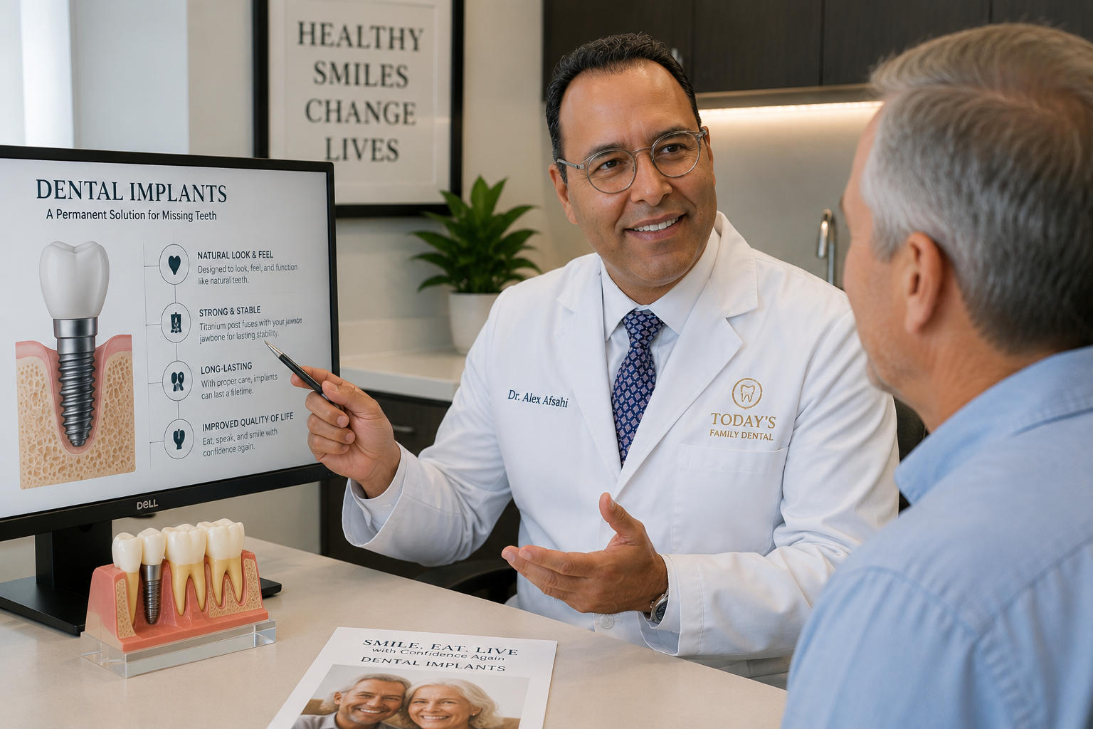 Detailed dental treatment plan being reviewed