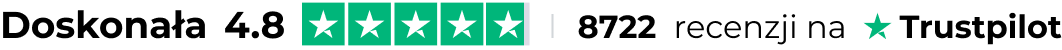 Wskaźnik ocen firmy PhotoAiD: 4,8 na 5 gwiazdek przy 8722 recenzjach na Trustpilot.