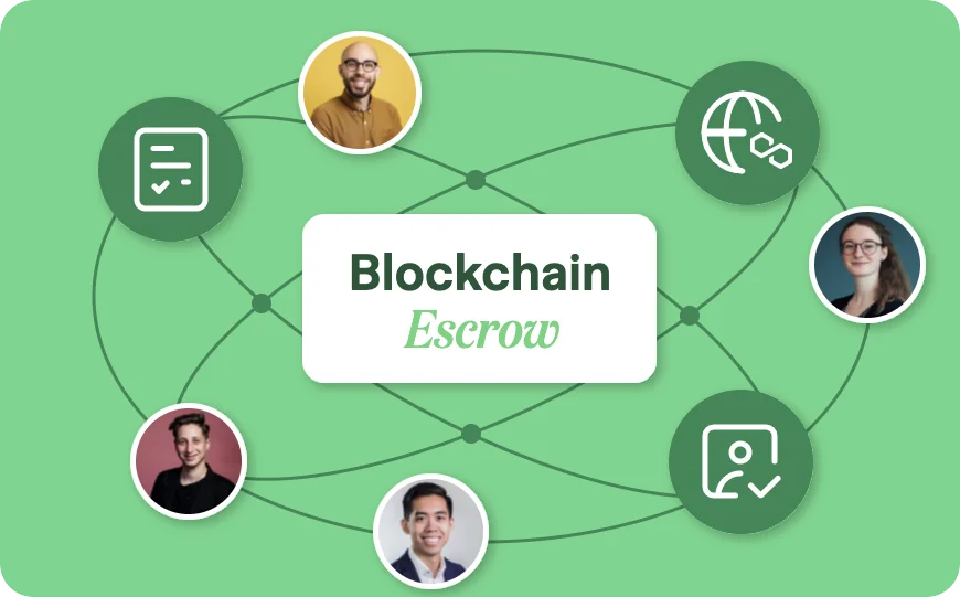 Blockchain escrow connecting professionals with verified contracts and payments