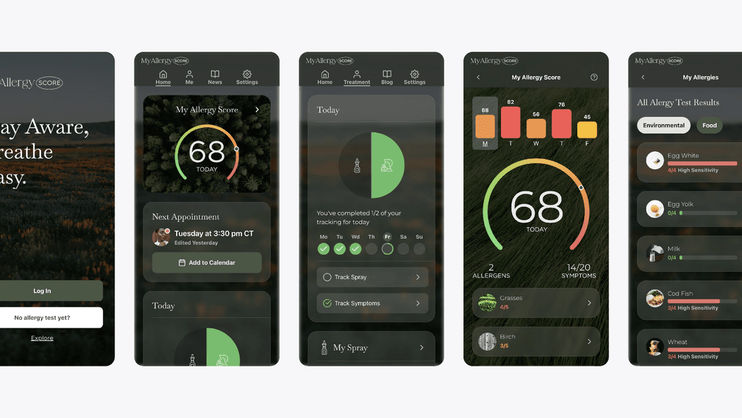 My allergy score mockup