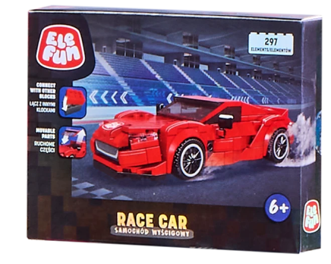 Pudełko czerwonych klock&oacute;w Race Car  firmy Elefun