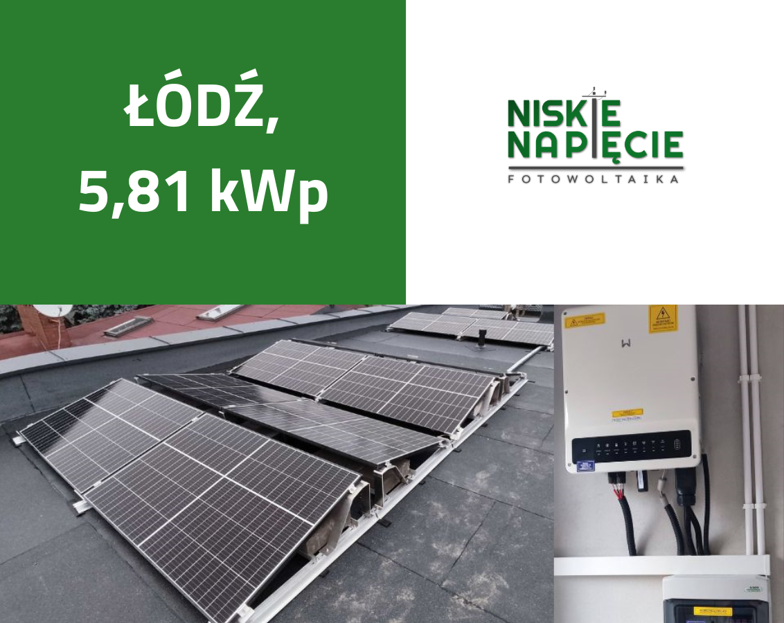 Realizacja instalacji fotowoltaicznej Łódź 5,81 kWp