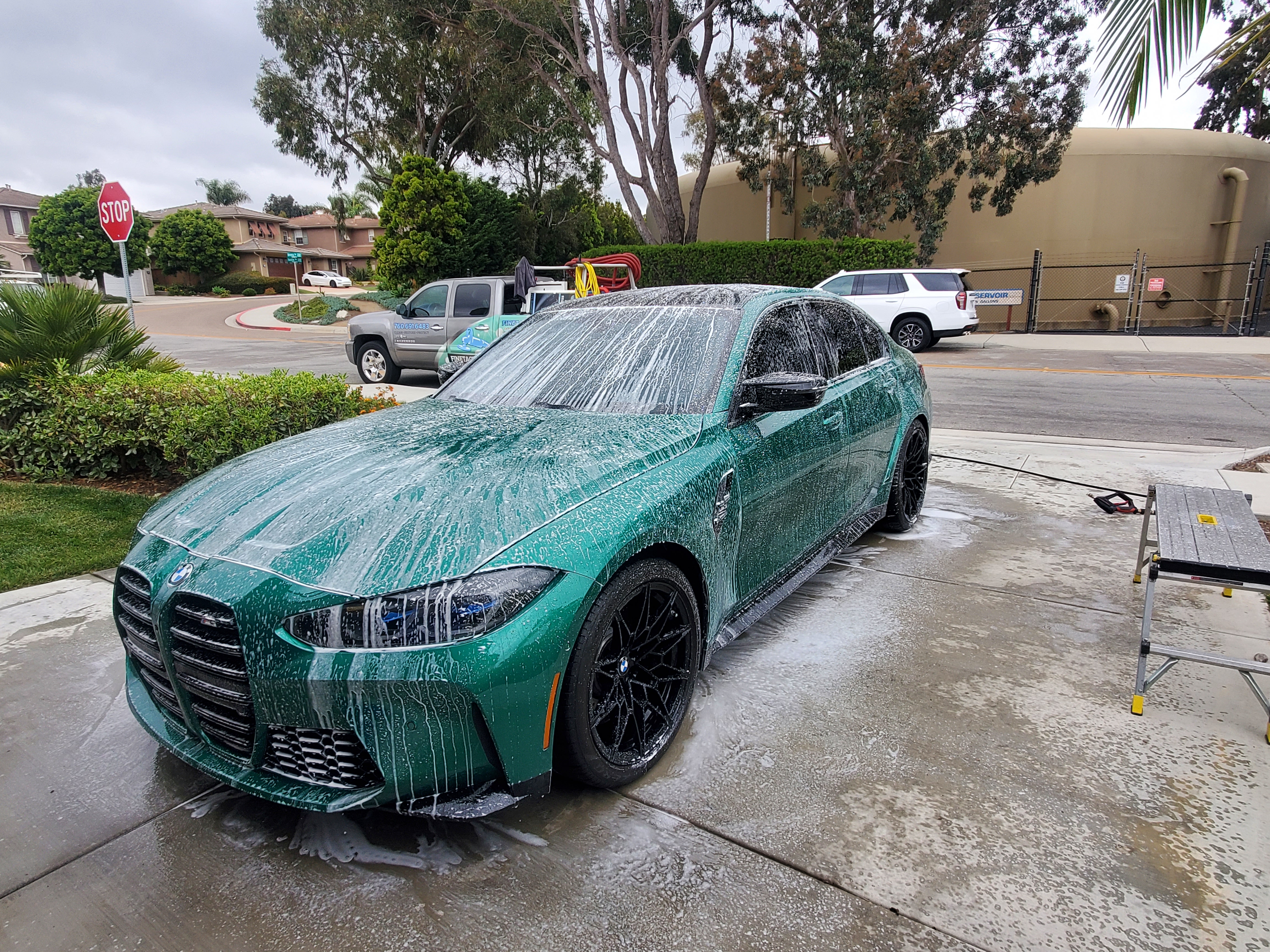 Freshly washed car exterior after Tactic Standard detailing in Oceanside