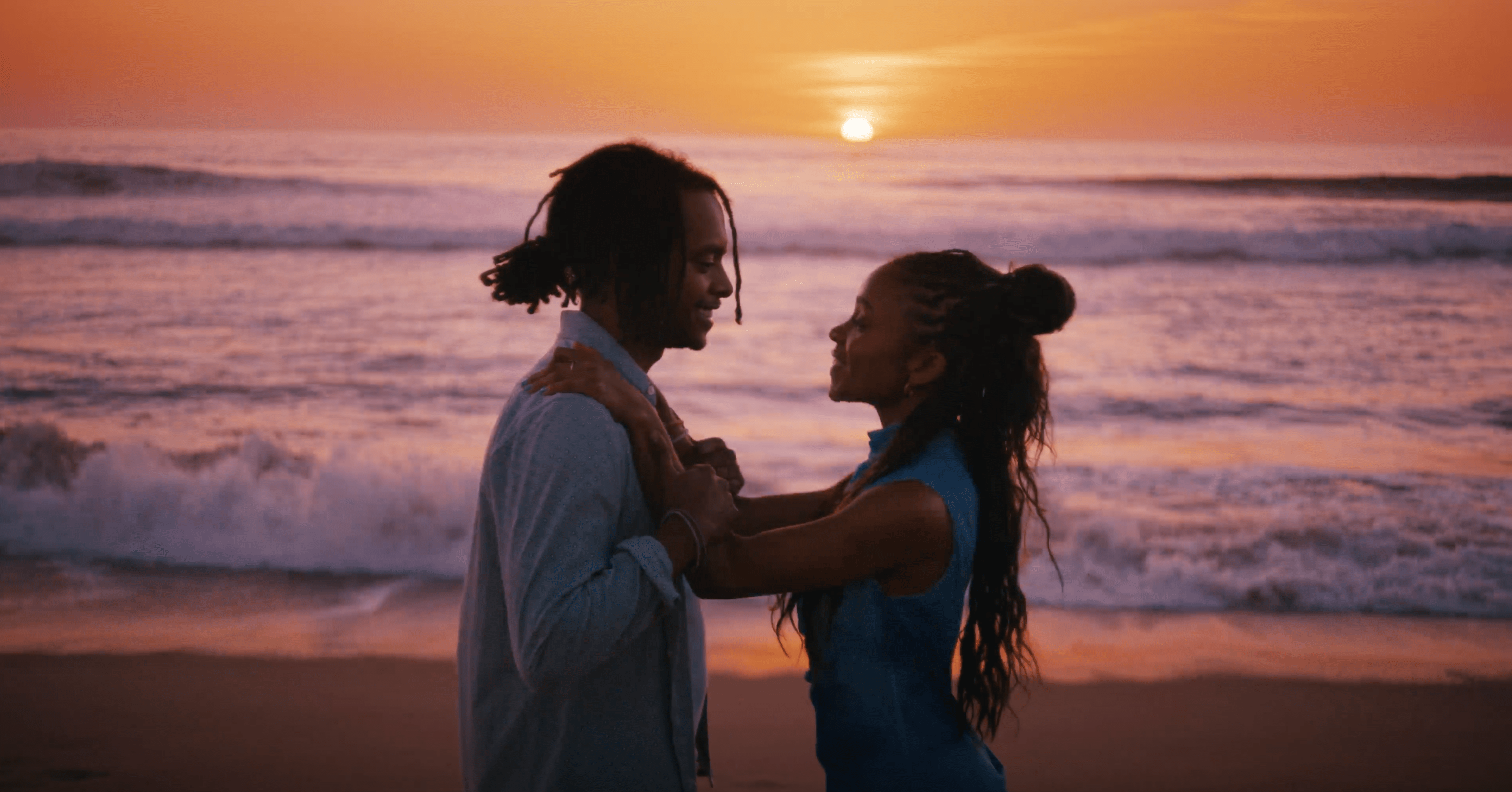 Rachel Hilson as Jawny and Jacob Romero as Jamal in the film &ldquo;WATER ANGEL&rdquo;