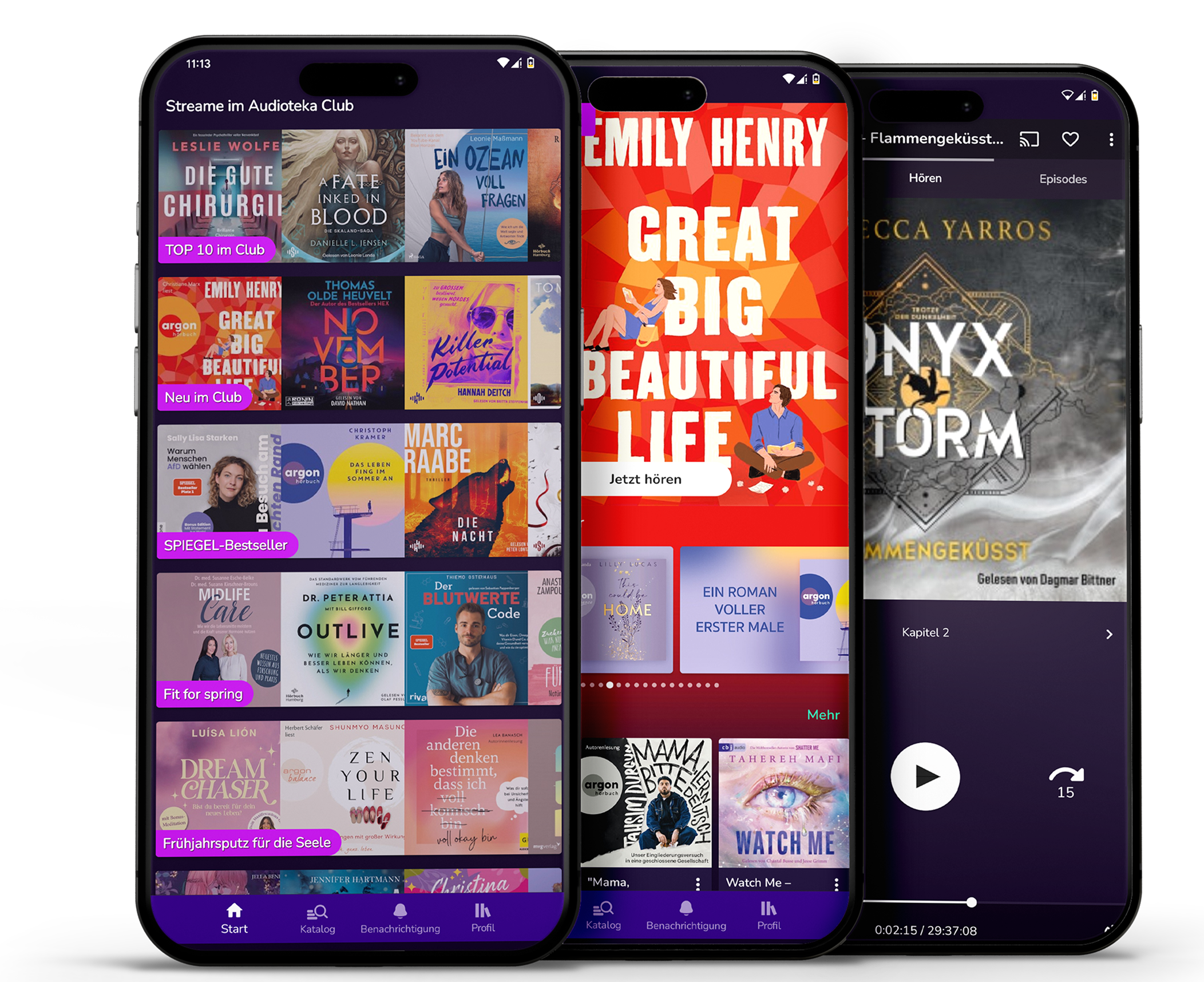 Cover der verfügbaren Hörbücher auf dem vierten Foto