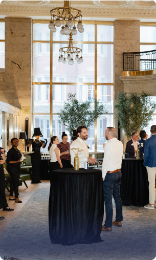 Photo of workers at a town halll