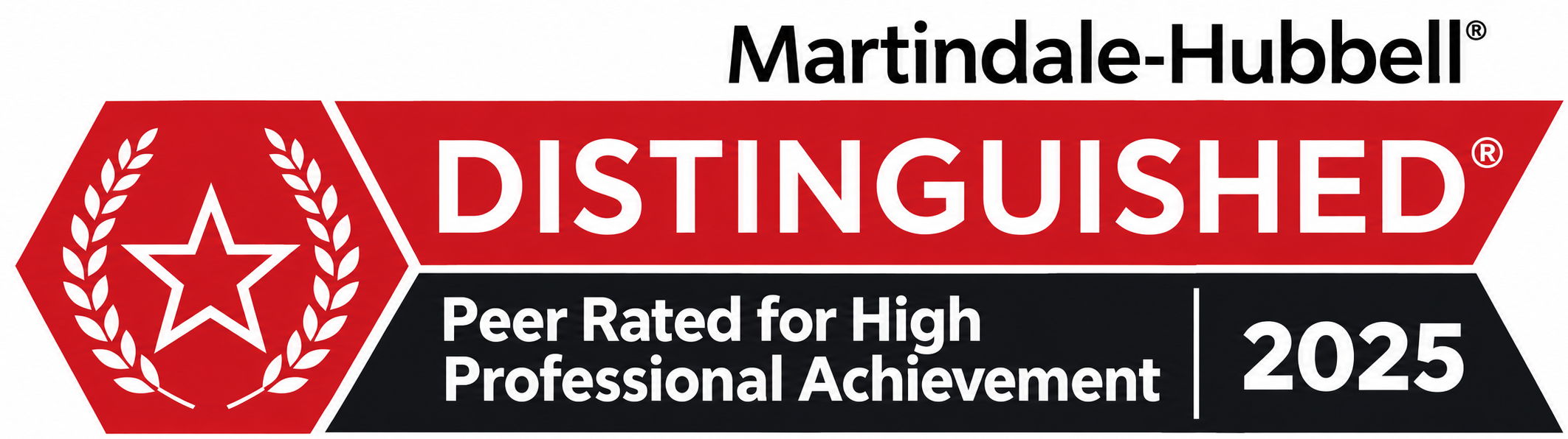 Martindale-Hubbel Distinguished Peer Rated for High Professional Achievement 2025