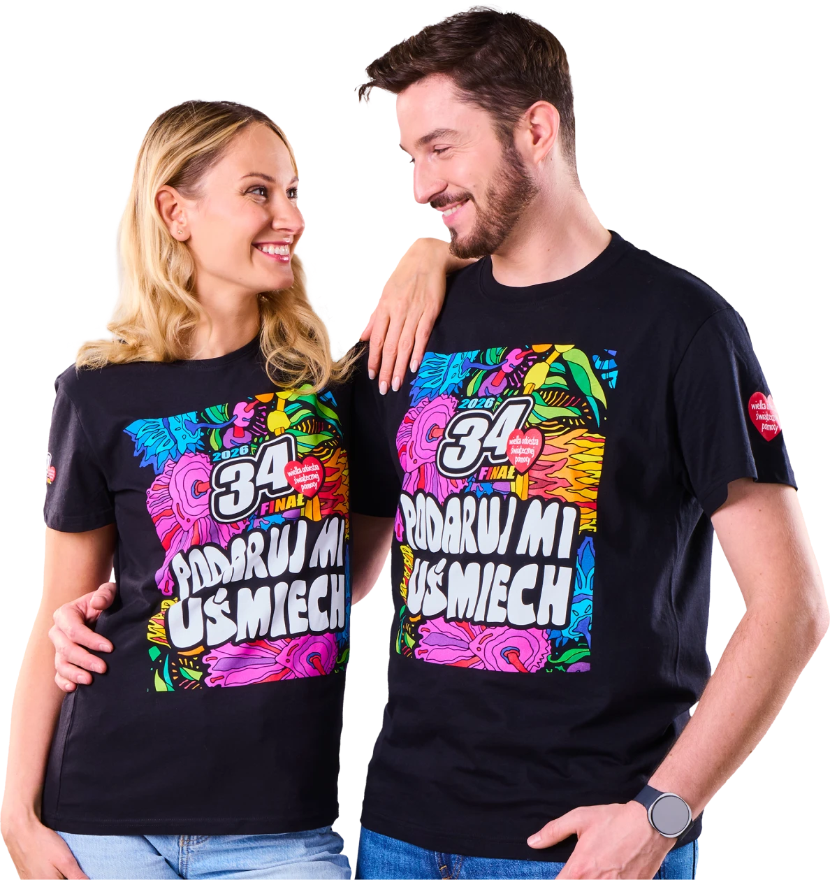 Kobieta i mężczyzna w t-shirtach